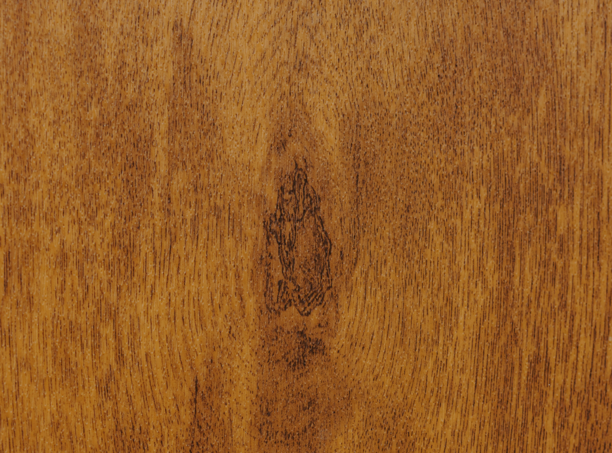 Nahaufnahme einer Holzplatte in warmem Ton.